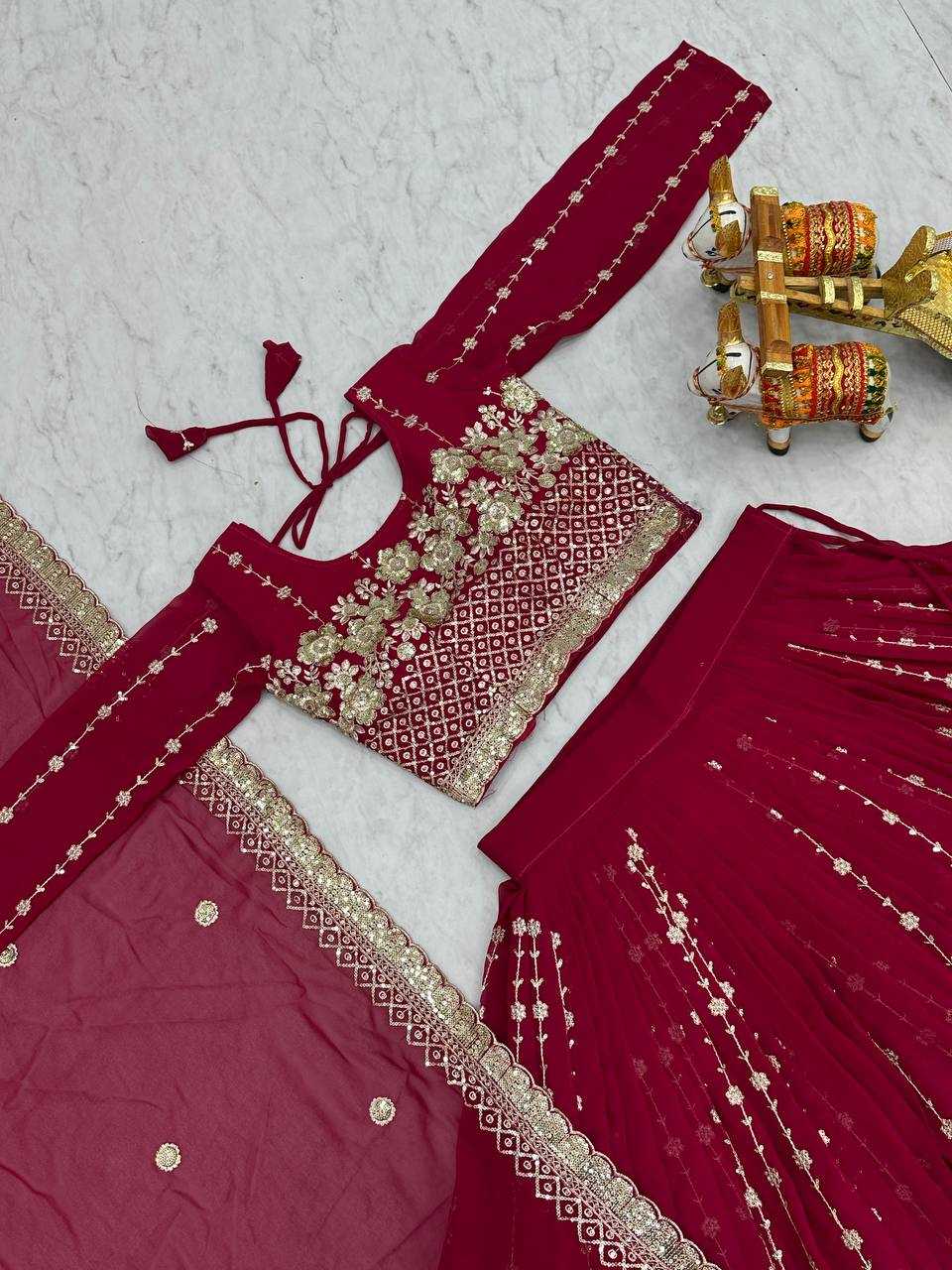 Ynf Faux Georgette KESH498 077 Lehengas Wholesale Designer Lehenga Wedding Lehenga Embroidered Lehenga Manufacturer