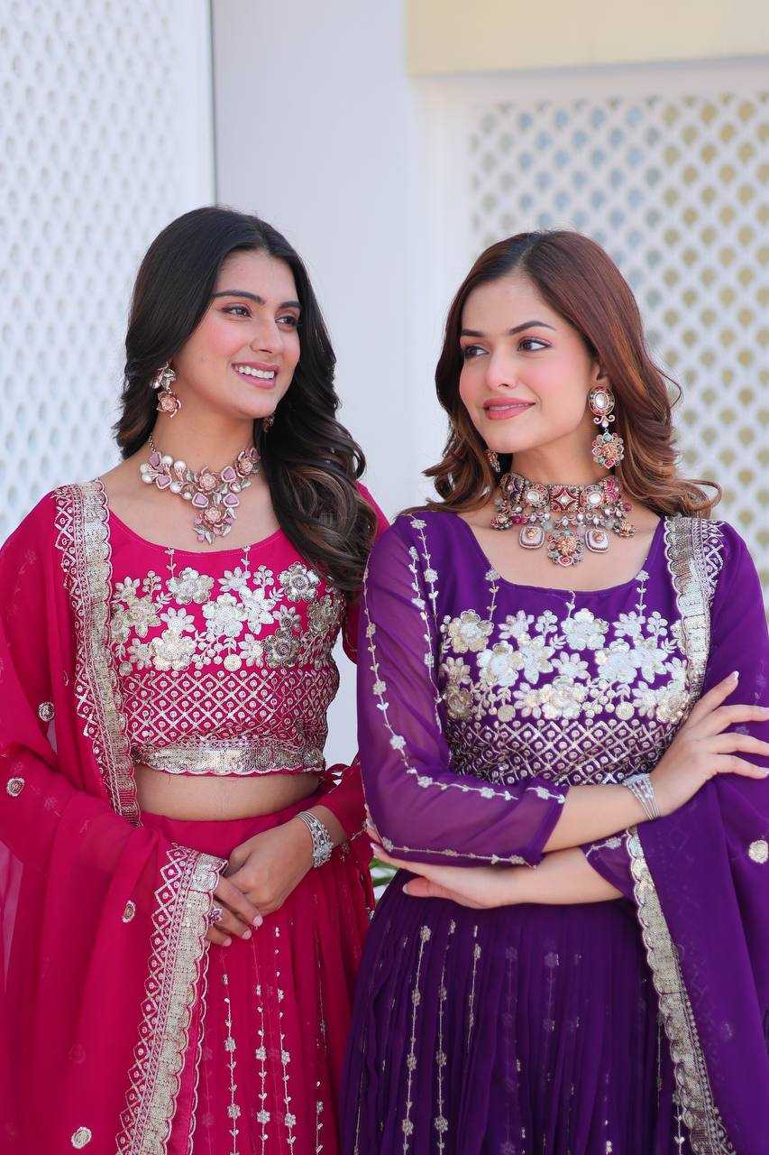 Ynf Faux Georgette KESH498 077 Lehengas Wholesale Designer Lehenga Wedding Lehenga Embroidered Lehenga Manufacturer