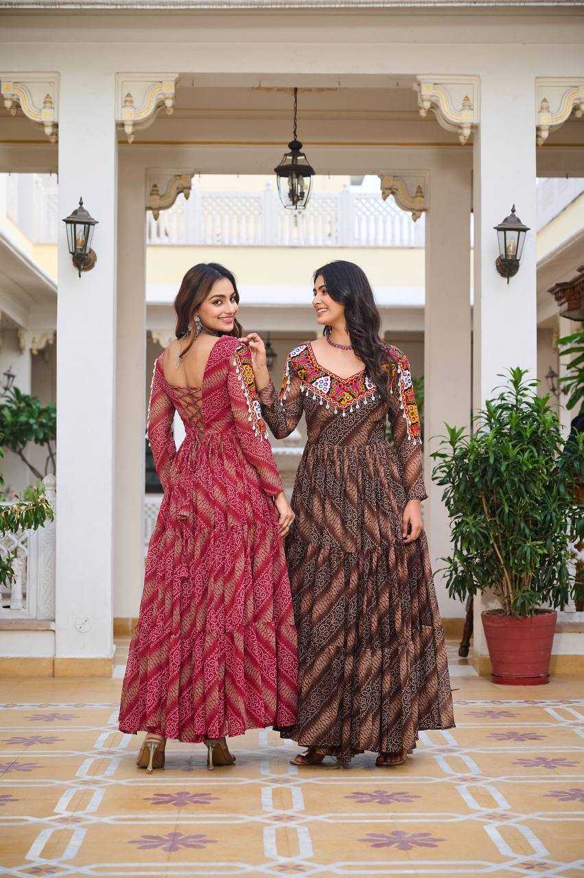Ynf Faux Georgette KESH498 109 Gowns Wholesale Designer Gowns Manufacturer
