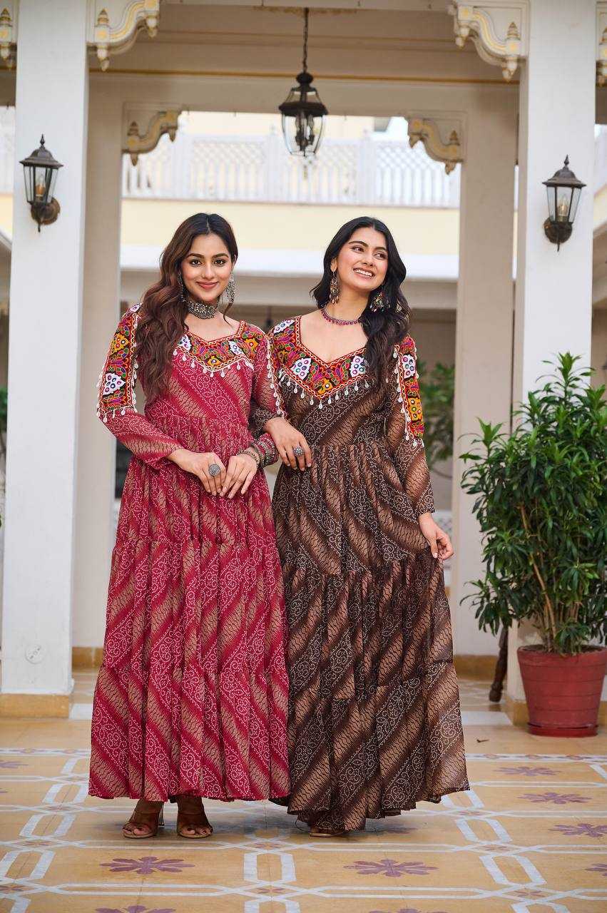 Ynf Faux Georgette KESH498 109 Gowns Wholesale Designer Gowns Manufacturer