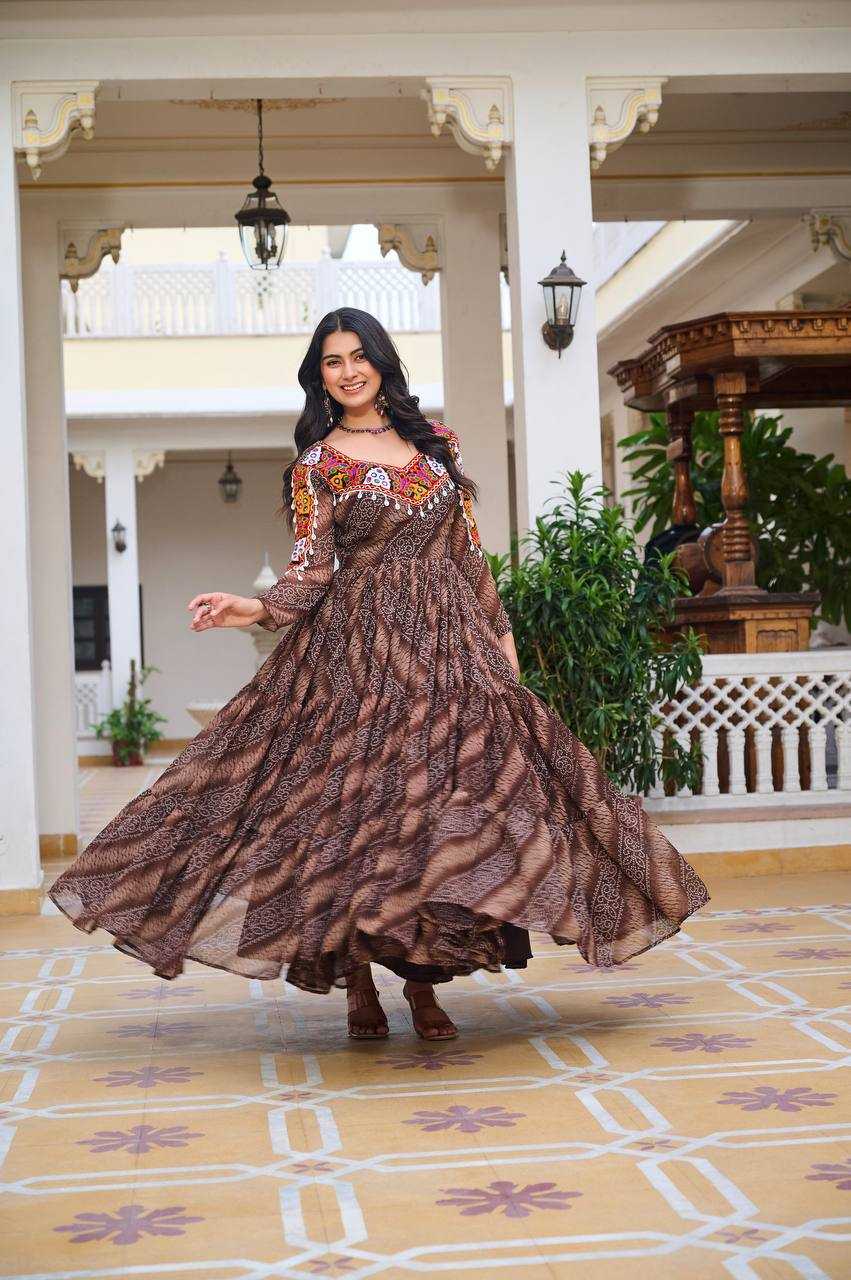 Ynf Faux Georgette KESH498 109 Gowns Wholesale Designer Gowns Manufacturer