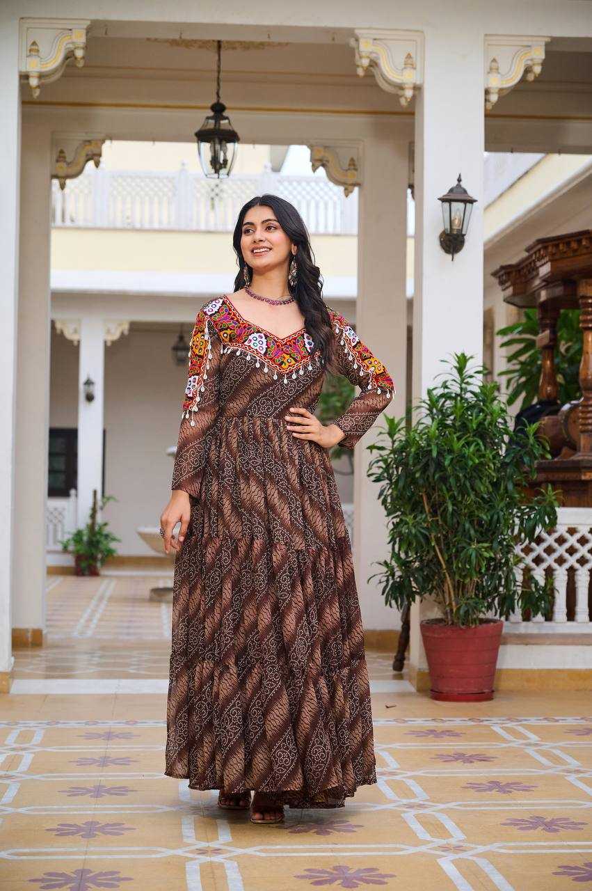 Ynf Faux Georgette KESH498 109 Gowns Wholesale Designer Gowns Manufacturer