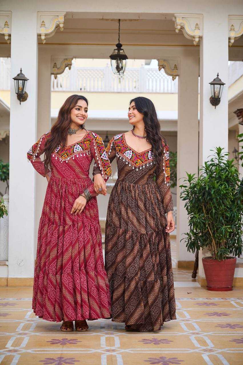 Ynf Faux Georgette KESH498 109 Gowns Wholesale Designer Gowns Manufacturer
