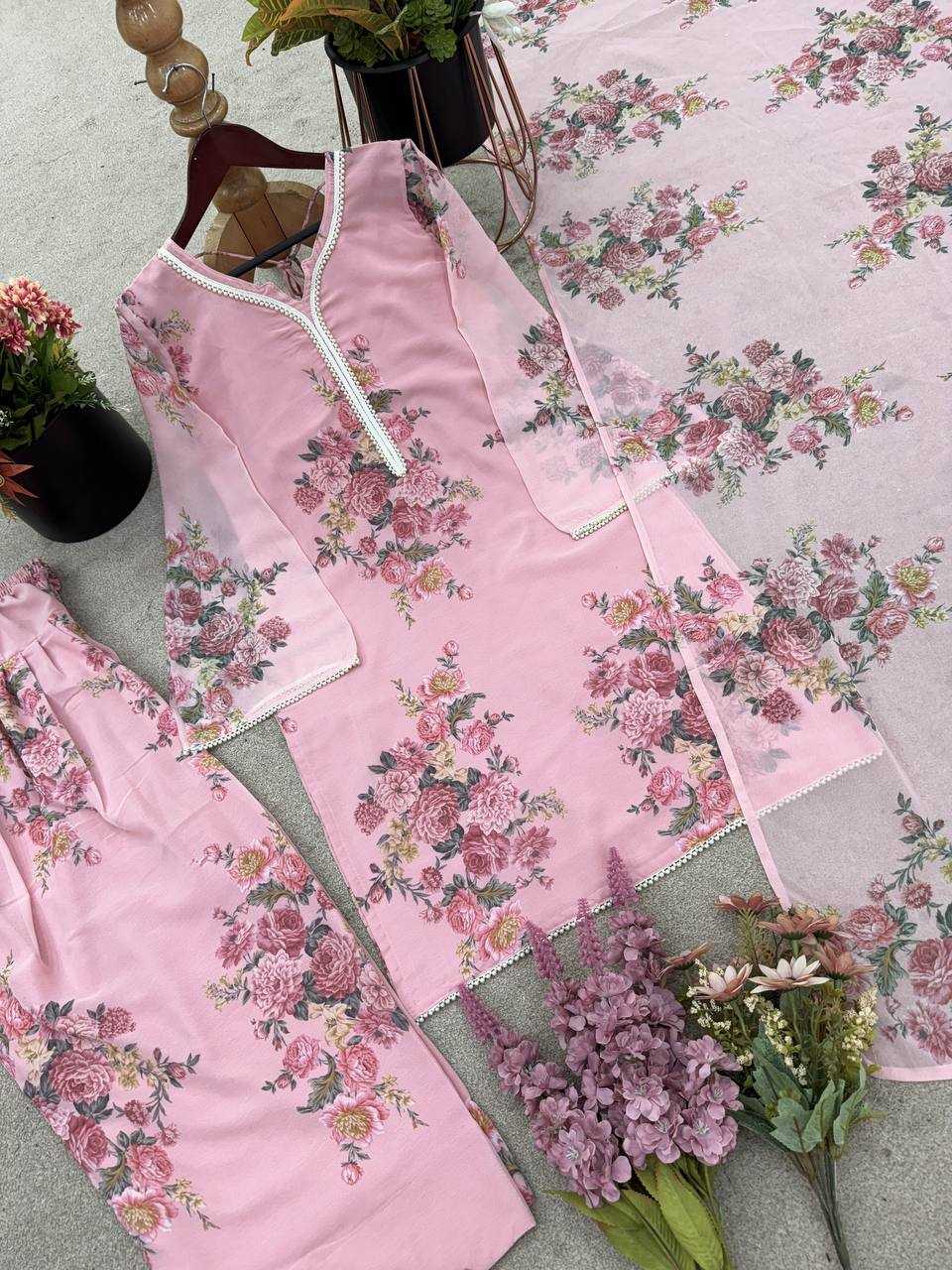 Ynf Faux Georgette KESH499 008 Suits & Dresses Wedding Collections Festive Collections Wholesale Printed Suits Georgette Suit Party Wear Dresses Manufacturer