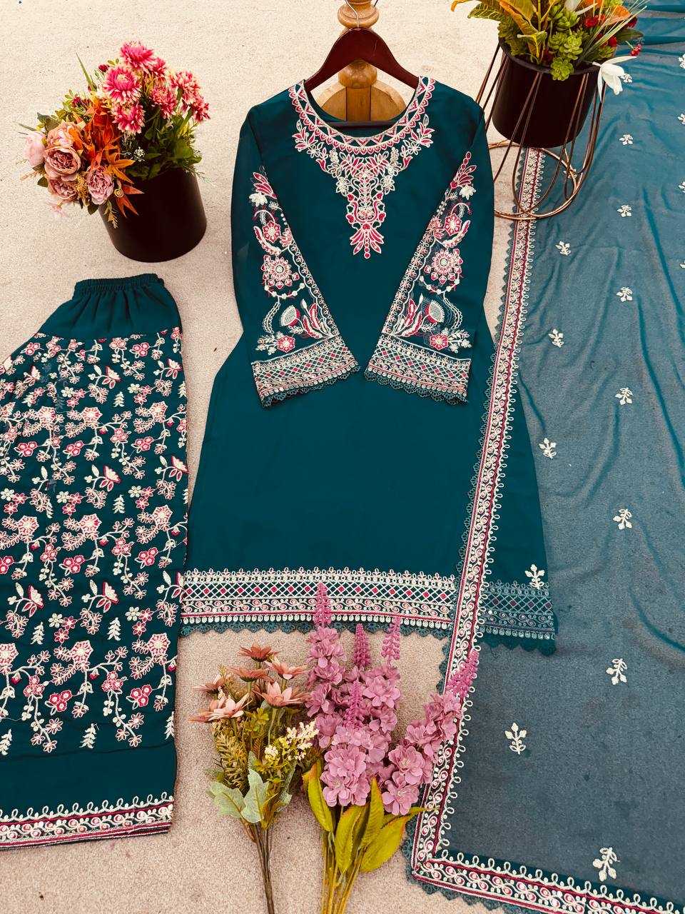 Ynf Faux Georgette KESH499 009 Suits & Dresses Wholesale Ladies Suits Embroidery Suits Party Wear Dresses Manufacturer