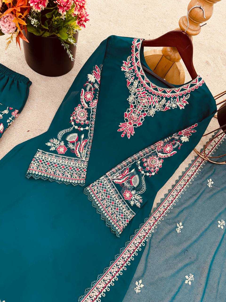 Ynf Faux Georgette KESH499 009 Suits & Dresses Wholesale Ladies Suits Embroidery Suits Party Wear Dresses Manufacturer