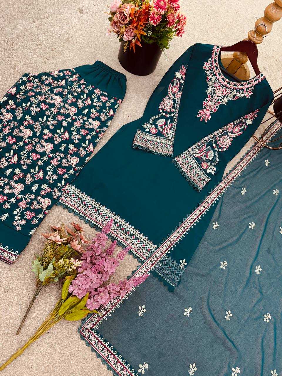 Ynf Faux Georgette KESH499 009 Suits & Dresses Wholesale Ladies Suits Embroidery Suits Party Wear Dresses Manufacturer