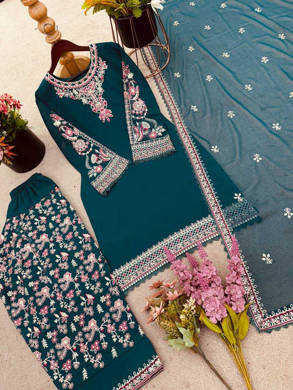 Ynf Faux Georgette KESH499 009 Suits & Dresses Wholesale Ladies Suits Embroidery Suits Party Wear Dresses Manufacturer