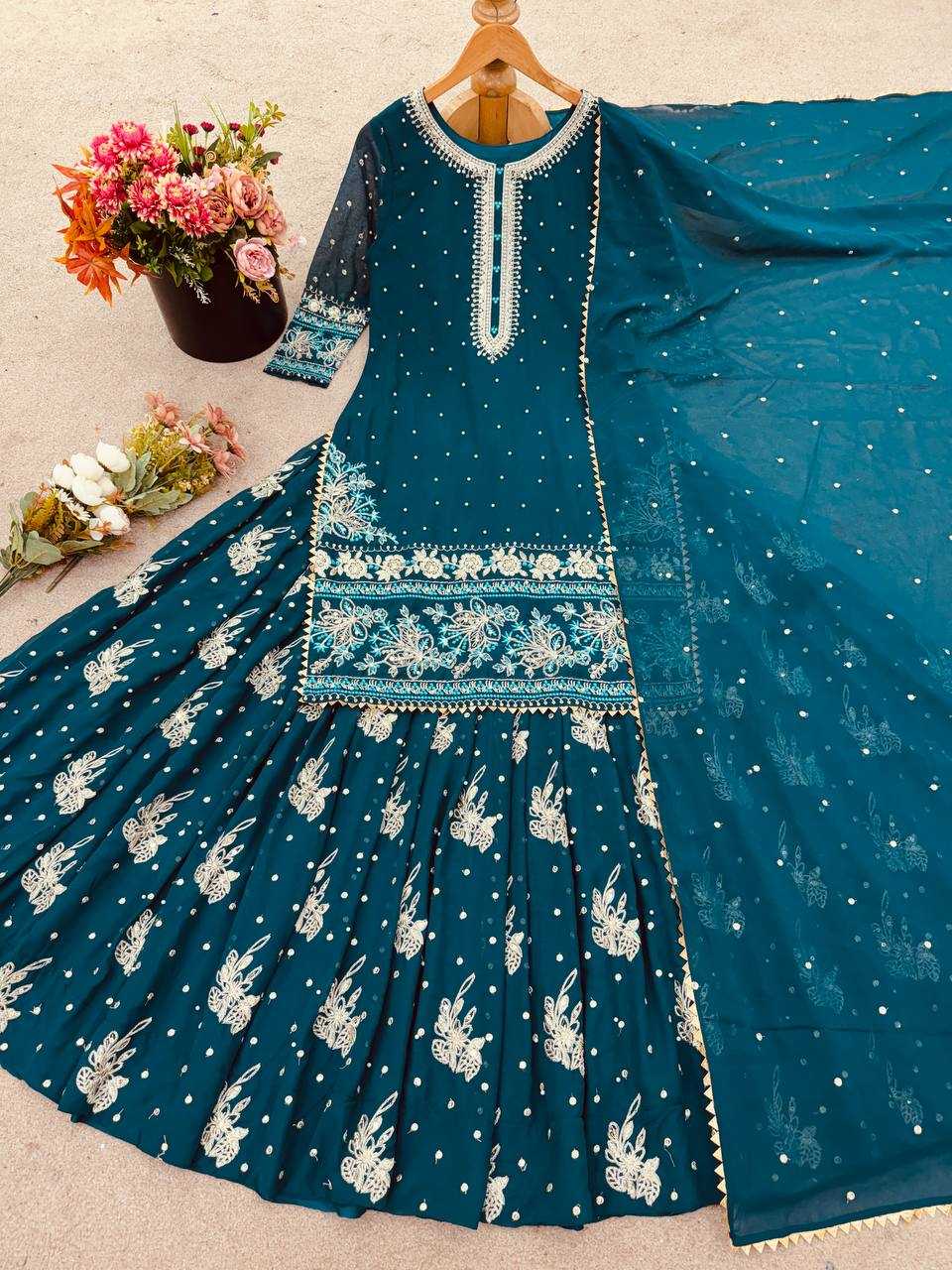 Ynf Faux Georgette KESH499 012 Lehengas Wedding Collections Festive Collections Wholesale Embroidered Lehenga Georgette Lehenga Lehenga With Dupatta Manufacturer