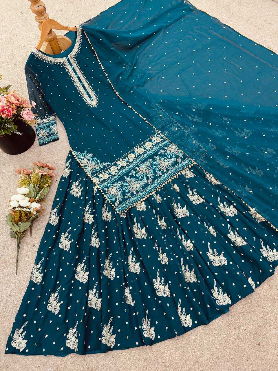 Ynf Faux Georgette KESH499 012 Lehengas Wedding Collections Festive Collections Wholesale Embroidered Lehenga Georgette Lehenga Lehenga With Dupatta Manufacturer