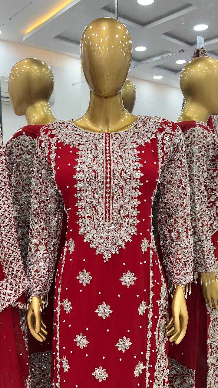 Ynf Faux Georgette KESH499 1654 Suits & Dresses Wedding Collections Plus Size Collections Wholesale Embroidery Suits Georgette Suit Designer Suits Manufacturer