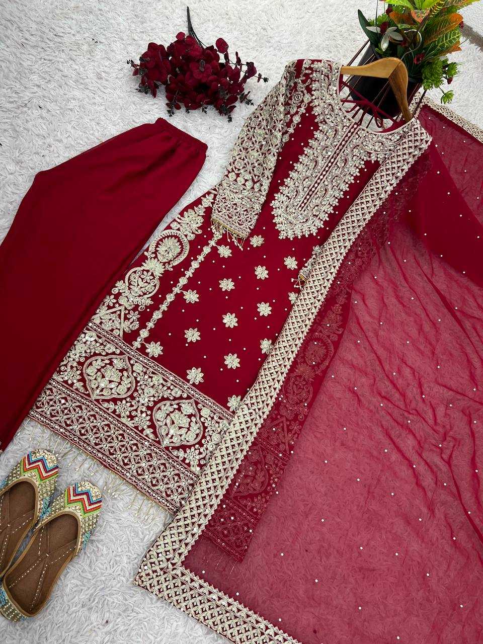 Ynf Faux Georgette KESH499 1654 Suits & Dresses Wedding Collections Plus Size Collections Wholesale Embroidery Suits Georgette Suit Designer Suits Manufacturer