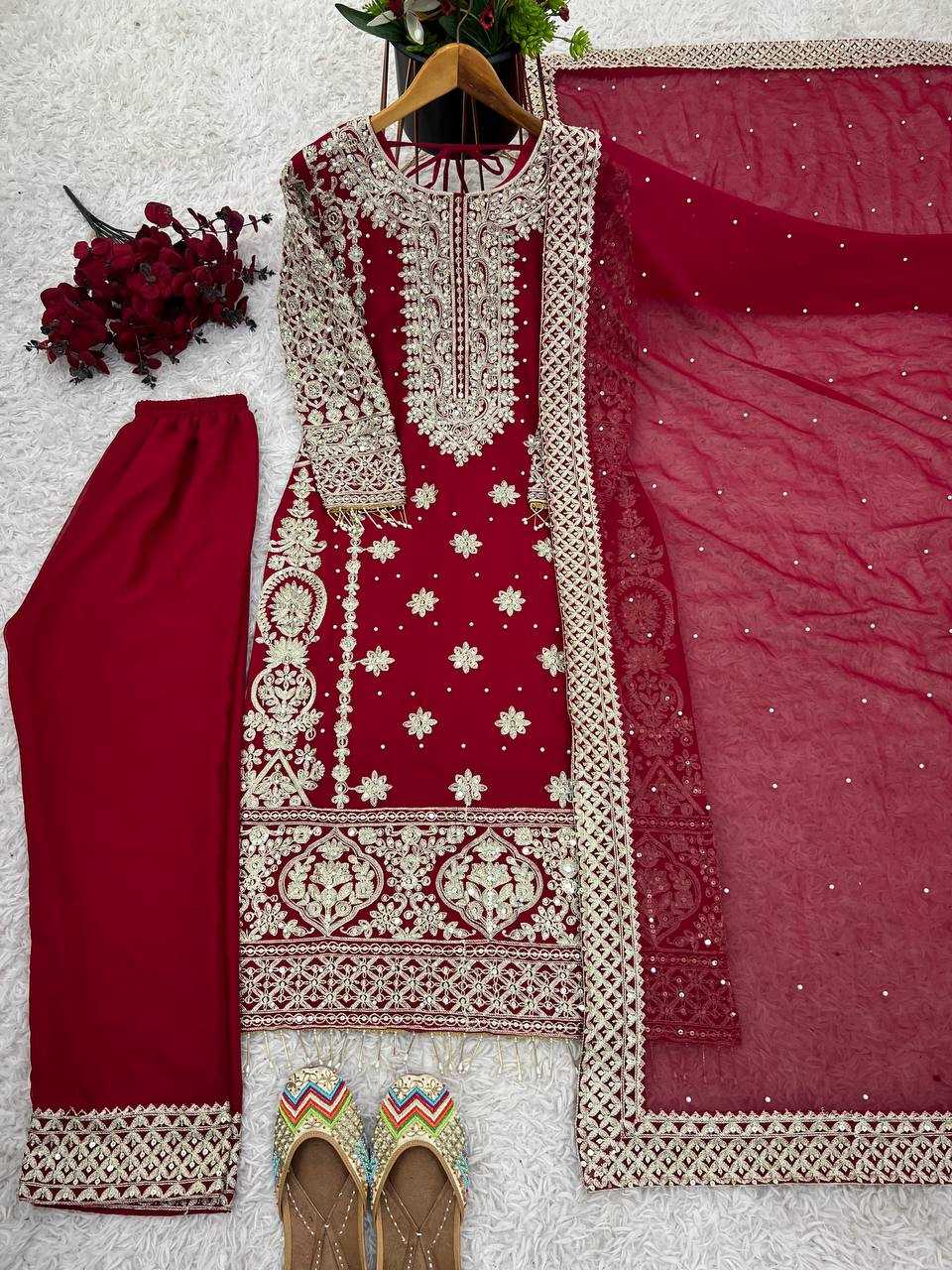 Ynf Faux Georgette KESH499 1654 Suits & Dresses Wedding Collections Plus Size Collections Wholesale Embroidery Suits Georgette Suit Designer Suits Manufacturer