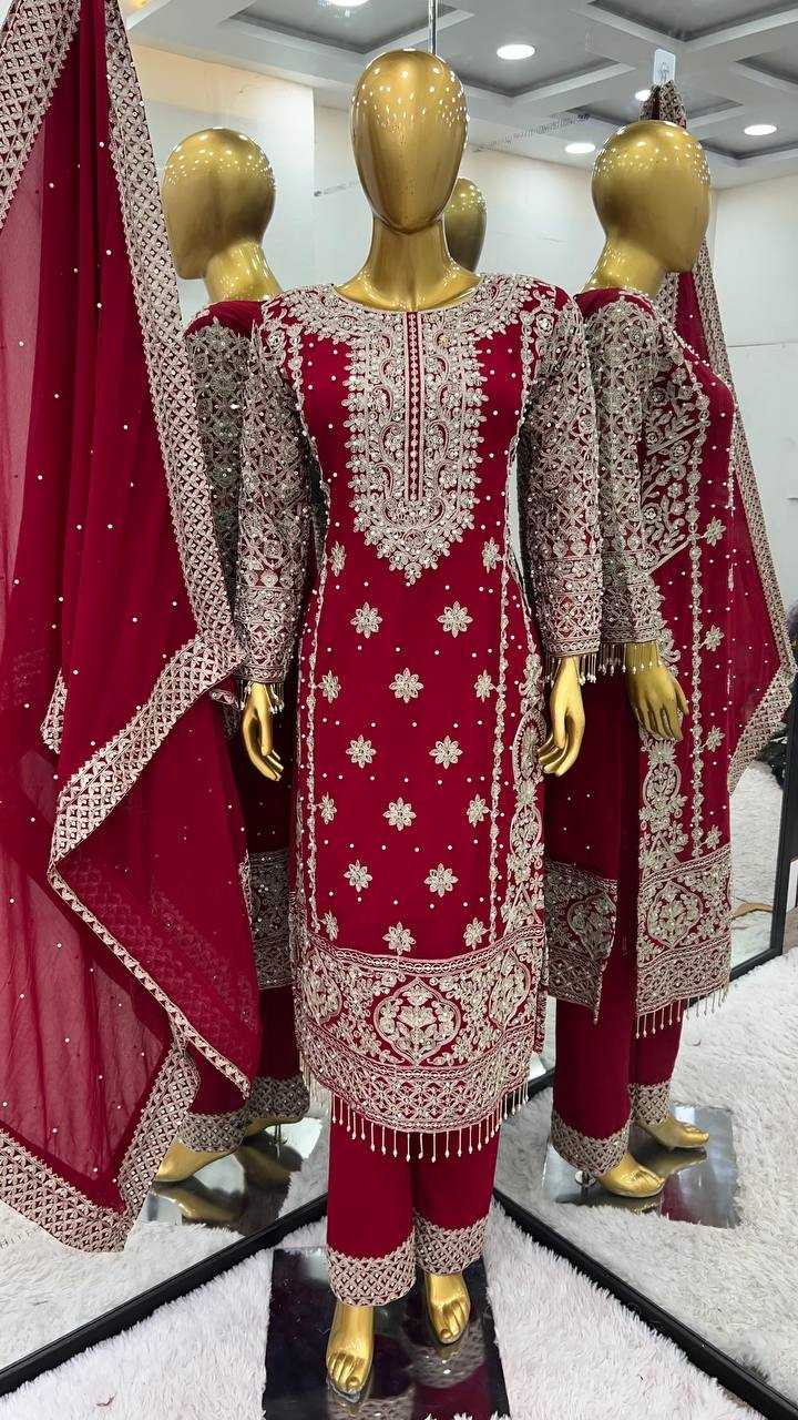 Ynf Faux Georgette KESH499 1654 Suits & Dresses Wedding Collections Plus Size Collections Wholesale Embroidery Suits Georgette Suit Designer Suits Manufacturer