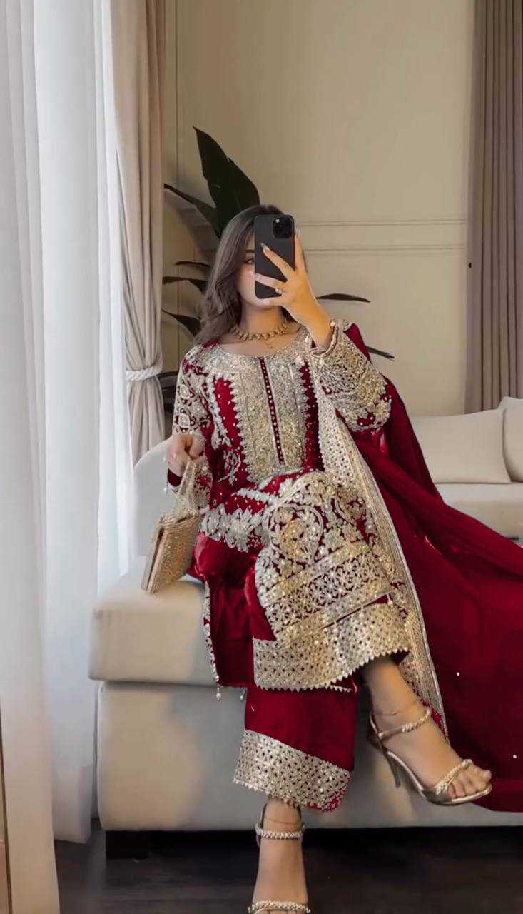 Ynf Faux Georgette KESH499 1654 Suits & Dresses Wedding Collections Plus Size Collections Wholesale Embroidery Suits Georgette Suit Designer Suits Manufacturer