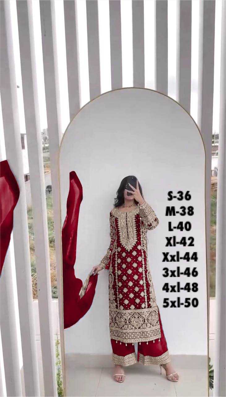 Ynf Faux Georgette KESH499 1654 Suits & Dresses Wedding Collections Plus Size Collections Wholesale Embroidery Suits Georgette Suit Designer Suits Manufacturer