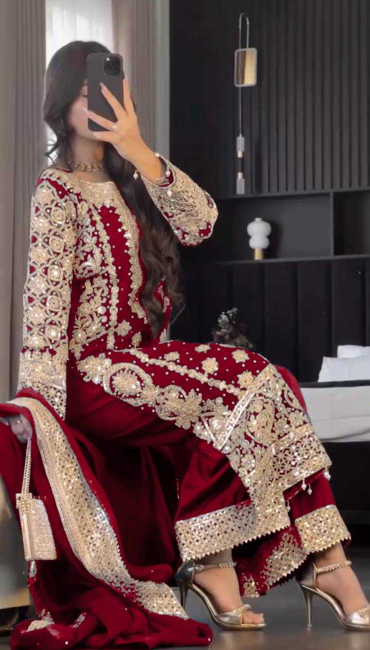 Ynf Faux Georgette KESH499 1654 Suits & Dresses Wedding Collections Plus Size Collections Wholesale Embroidery Suits Georgette Suit Designer Suits Manufacturer