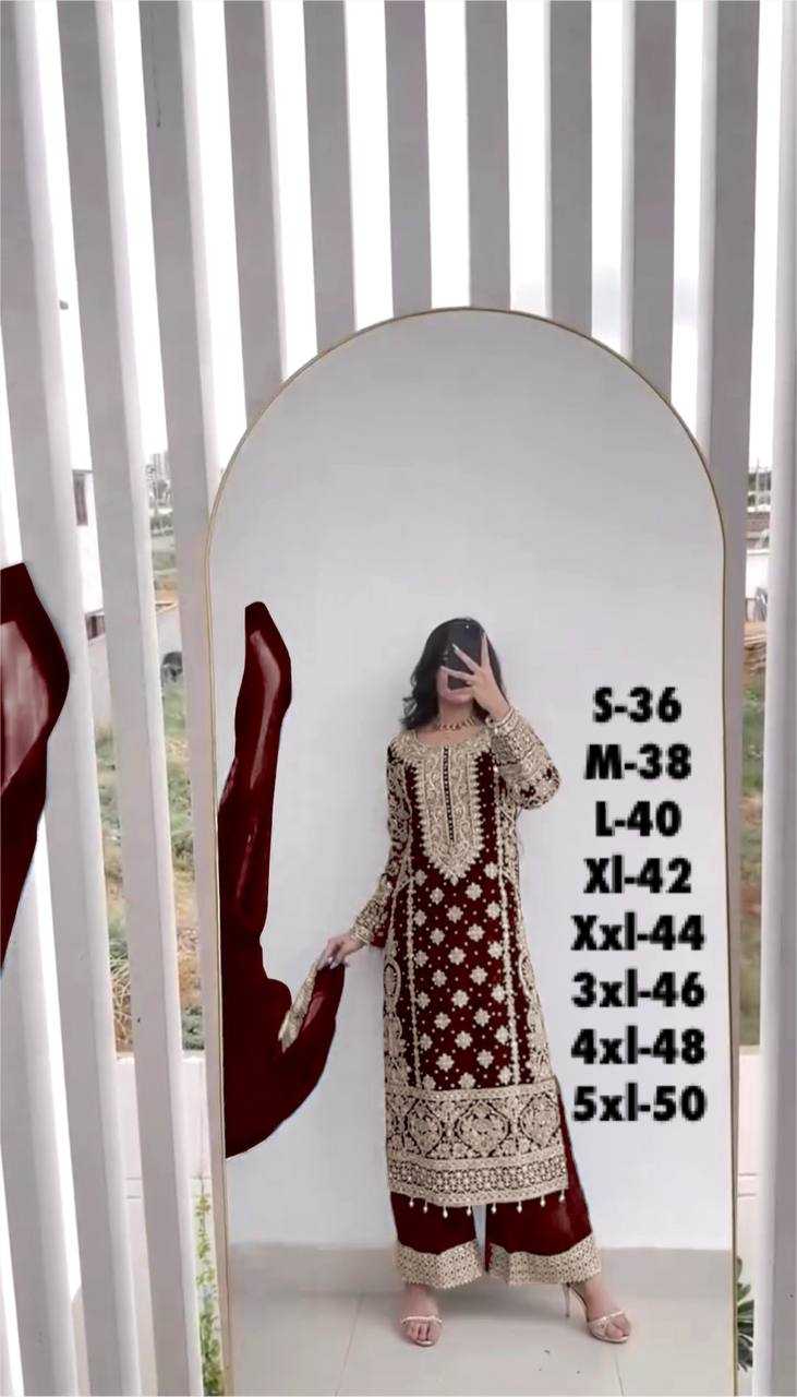 Ynf Faux Georgette KESH499 1654 Suits & Dresses Wedding Collections Plus Size Collections Wholesale Embroidery Suits Sangeet Outfits Manufacturer
