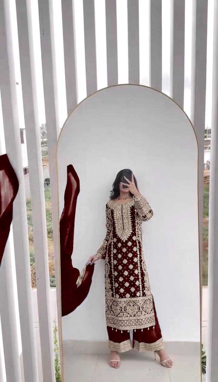 Ynf Faux Georgette KESH499 1654 Suits & Dresses Wedding Collections Plus Size Collections Wholesale Embroidery Suits Sangeet Outfits Manufacturer
