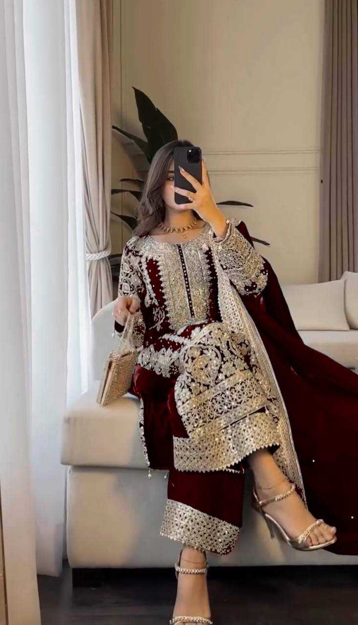 Ynf Faux Georgette KESH499 1654 Suits & Dresses Wedding Collections Plus Size Collections Wholesale Embroidery Suits Sangeet Outfits Manufacturer