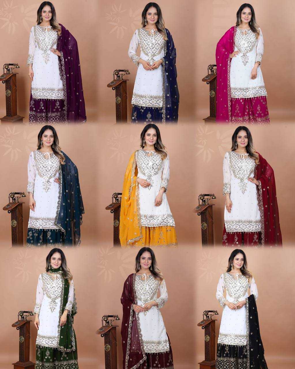Ynf Faux Georgette KESH499 3119 Kurti Wholesale Party Wear Kurtis Kurti With Palazzo Manufacturer