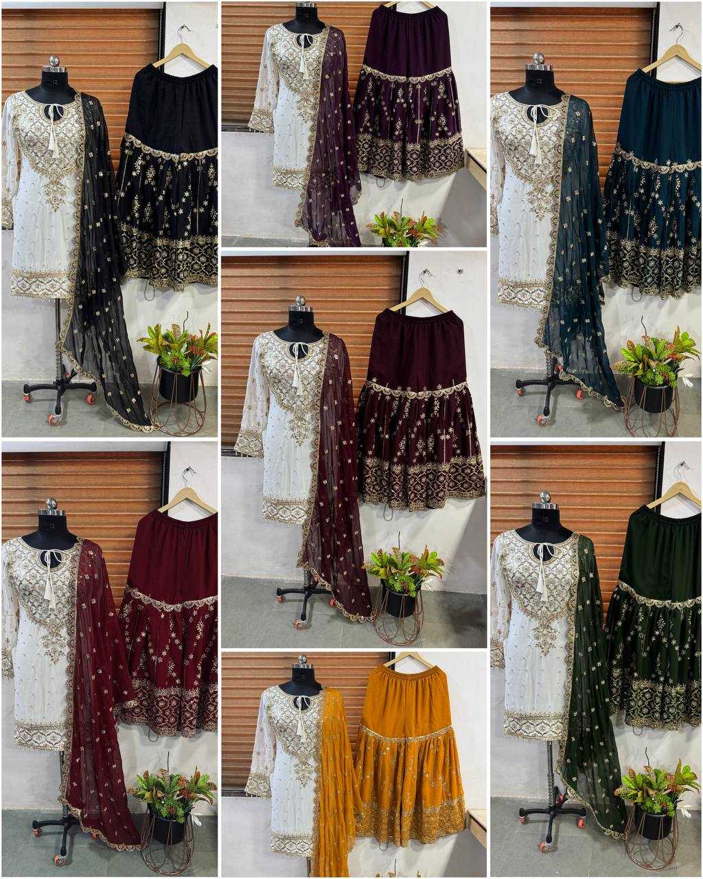 Ynf Faux Georgette KESH499 3119 Kurti Wholesale Party Wear Kurtis Kurti With Palazzo Manufacturer