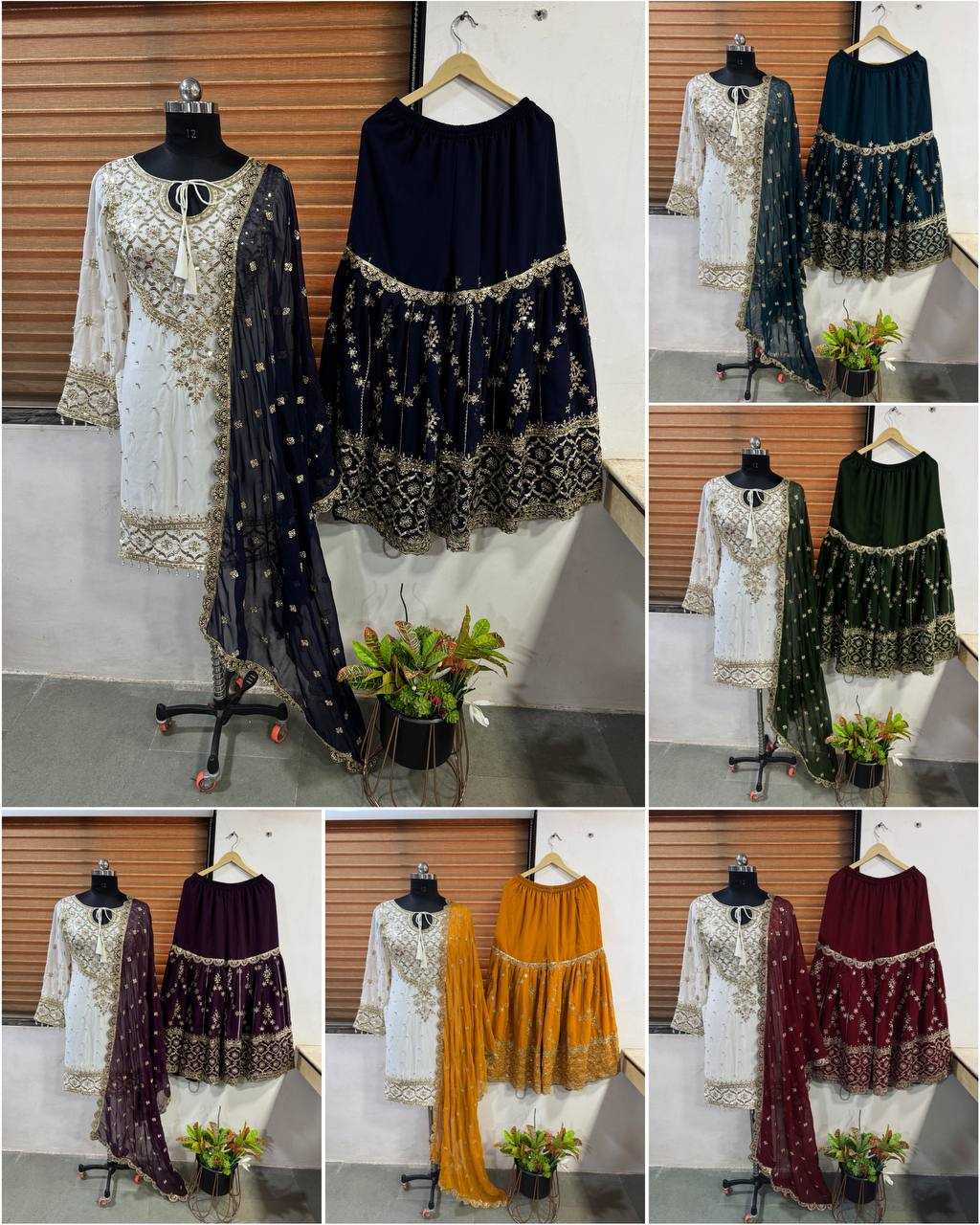 Ynf Faux Georgette KESH499 3119 Kurti Wholesale Party Wear Kurtis Kurti With Palazzo Manufacturer