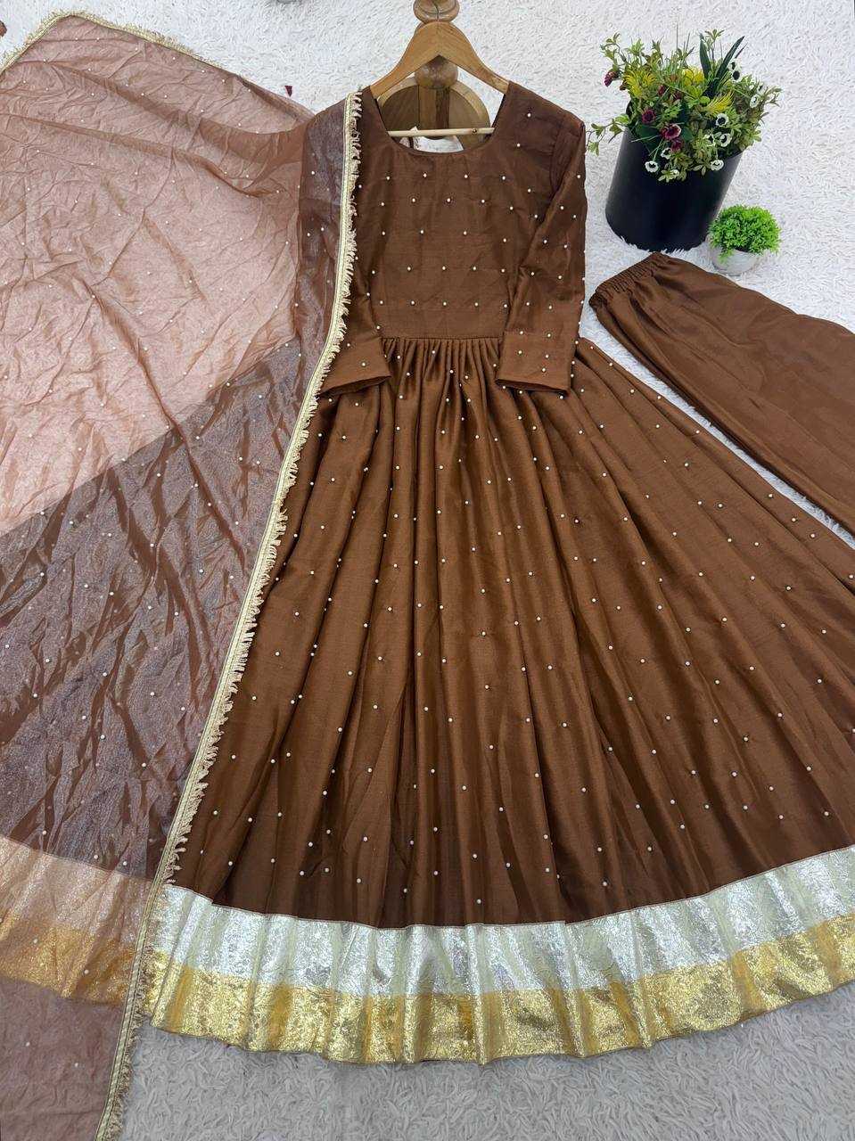 Ynf Faux Georgette KESH499 3124 Gowns Wholesale Fancy Gowns Anarkali Gown Long Gowns Full Sleeve Gowns Manufacturer