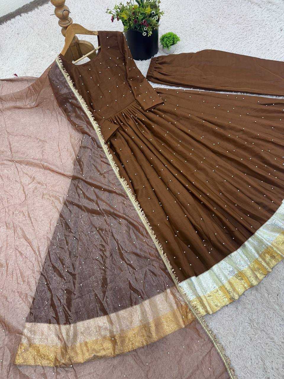 Ynf Faux Georgette KESH499 3124 Gowns Wholesale Fancy Gowns Anarkali Gown Long Gowns Full Sleeve Gowns Manufacturer