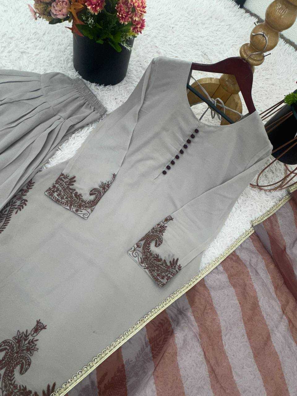 Ynf Faux Georgette KESH499 3127 Suits & Dresses Wedding Collections Festive Collections Wholesale Embroidery Suits Georgette Suit Designer Suits Manufacturer