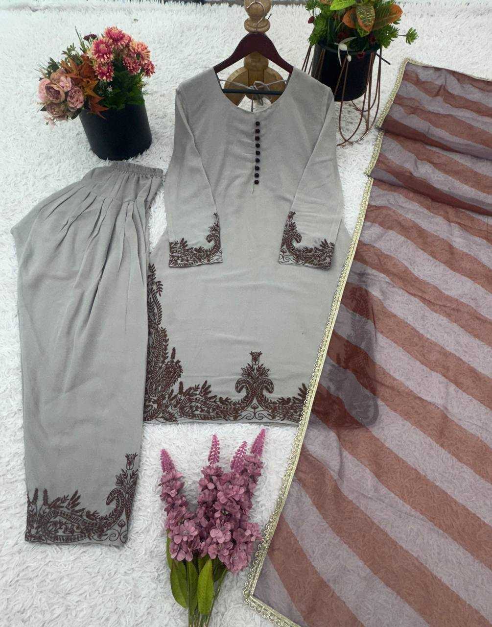 Ynf Faux Georgette KESH499 3127 Suits & Dresses Wedding Collections Festive Collections Wholesale Embroidery Suits Georgette Suit Designer Suits Manufacturer