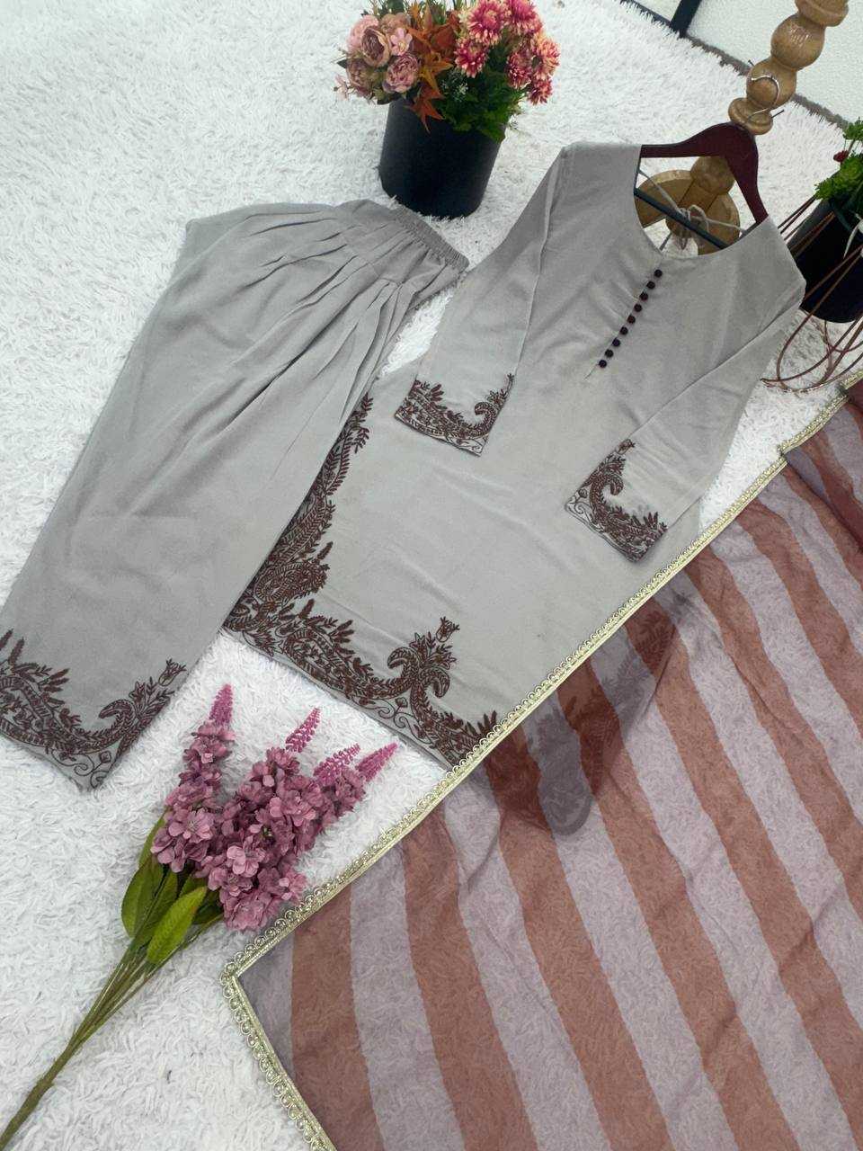 Ynf Faux Georgette KESH499 3127 Suits & Dresses Wedding Collections Festive Collections Wholesale Embroidery Suits Georgette Suit Designer Suits Manufacturer