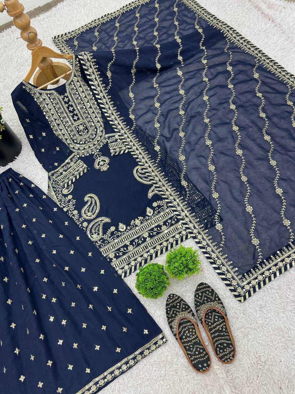 Ynf Faux Georgette KESH499 422 Suits & Dresses Wholesale Sharara Salwar Suits Designer Suits Manufacturer