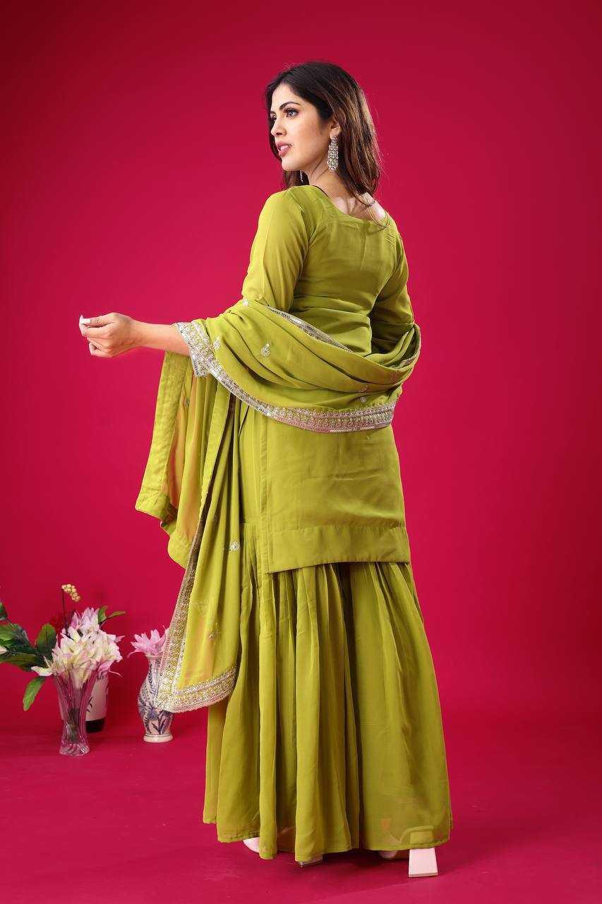 Ynf Faux Georgette KESH499 5007 Suits & Dresses Wholesale Sharara Salwar Suits Embroidery Suits Georgette Suit Manufacturer