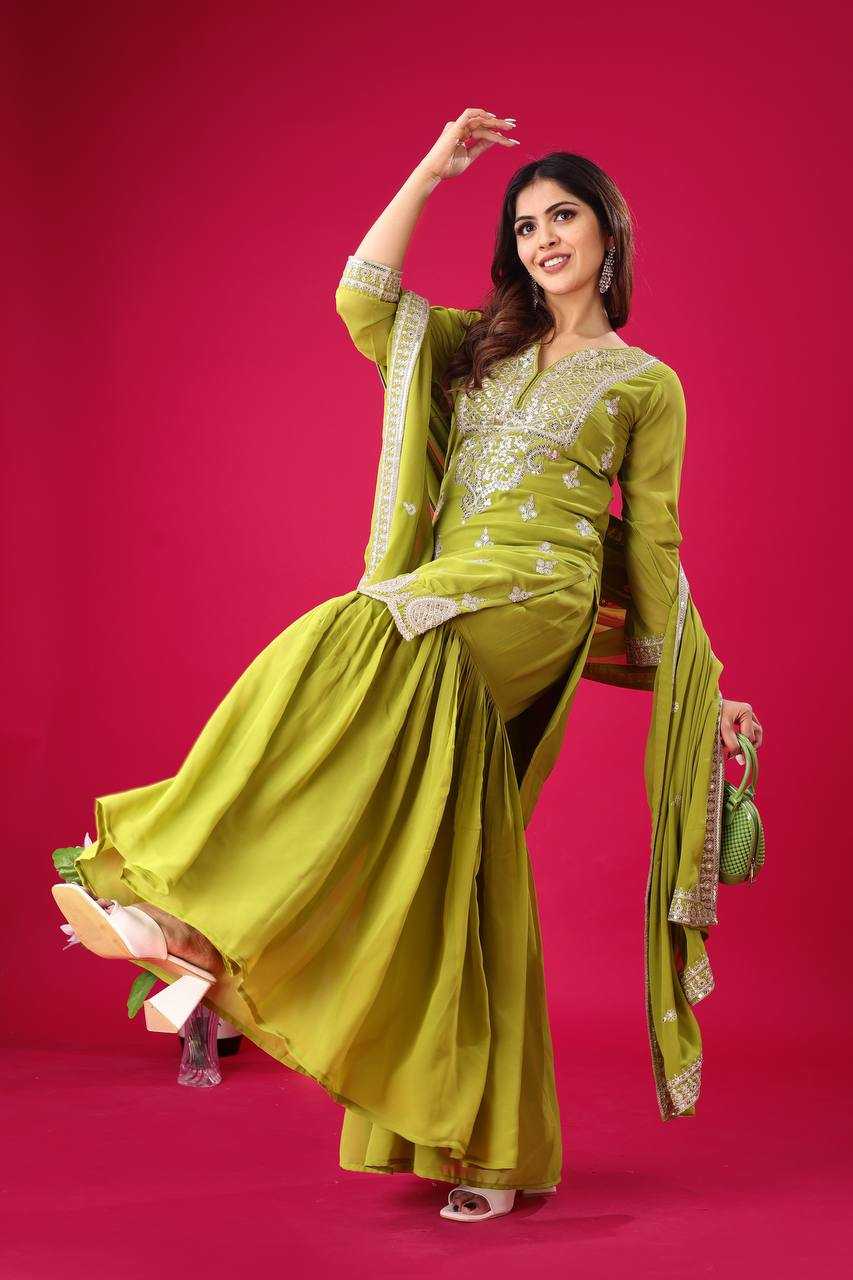 Ynf Faux Georgette KESH499 5007 Suits & Dresses Wholesale Sharara Salwar Suits Embroidery Suits Georgette Suit Manufacturer