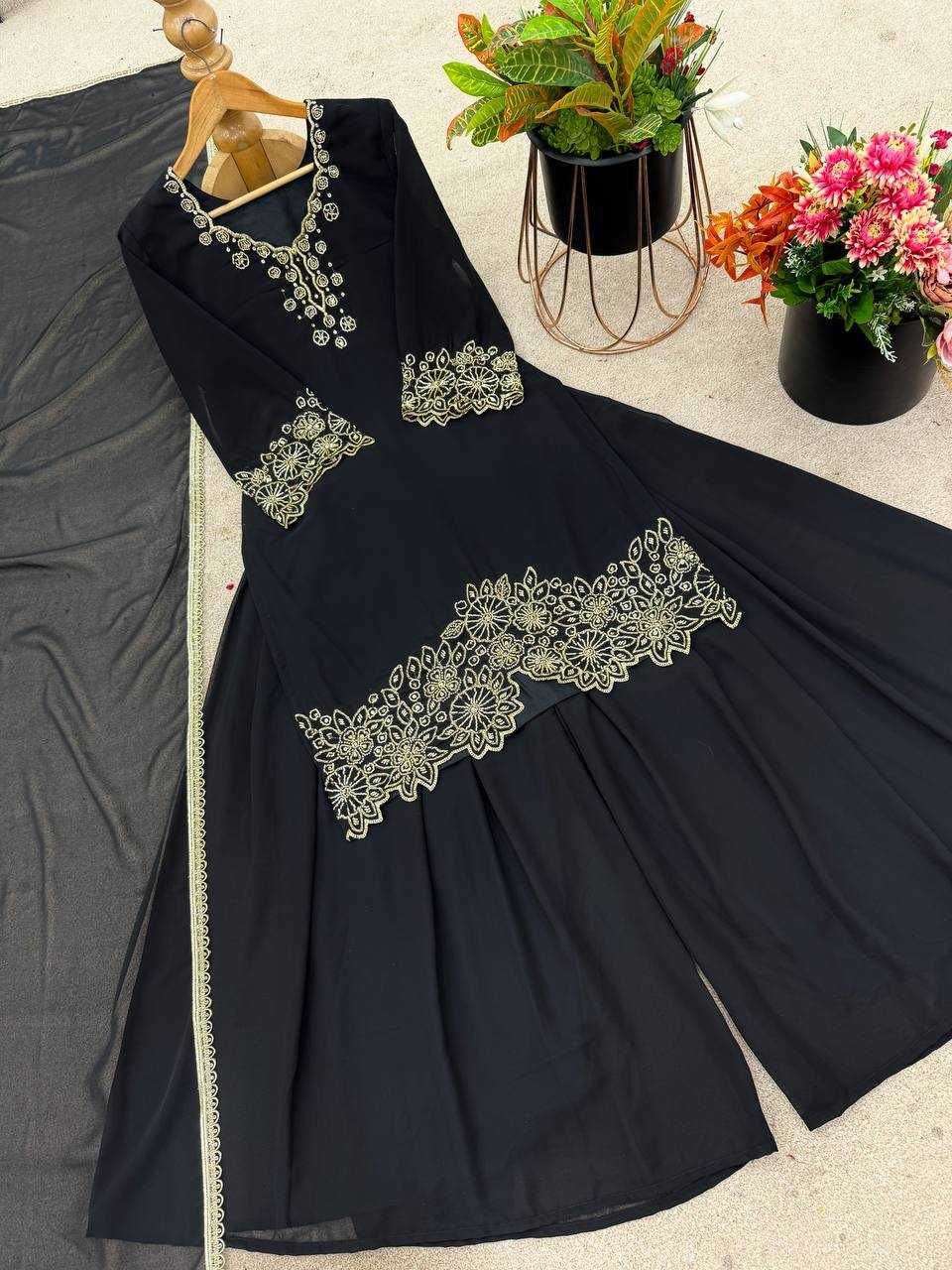 Ynf Faux Georgette KESH499 5268 Suits & Dresses Wedding Collections Festive Collections Wholesale Sharara Salwar Suits Embroidery Suits Georgette Suit Manufacturer
