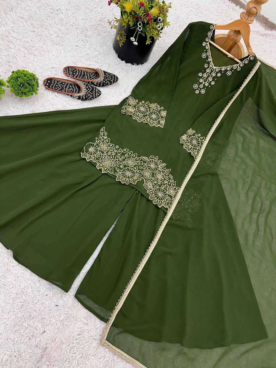Ynf Faux Georgette KESH499 5268 Suits & Dresses Wedding Collections Festive Collections Wholesale Sharara Salwar Suits Embroidery Suits Georgette Suit Manufacturer