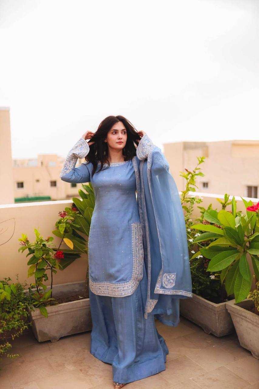 Ynf Faux Georgette KESH499 5281 Suits & Dresses Wedding Collections Festive Collections Wholesale Sharara Salwar Suits Embroidery Suits Georgette Suit Manufacturer