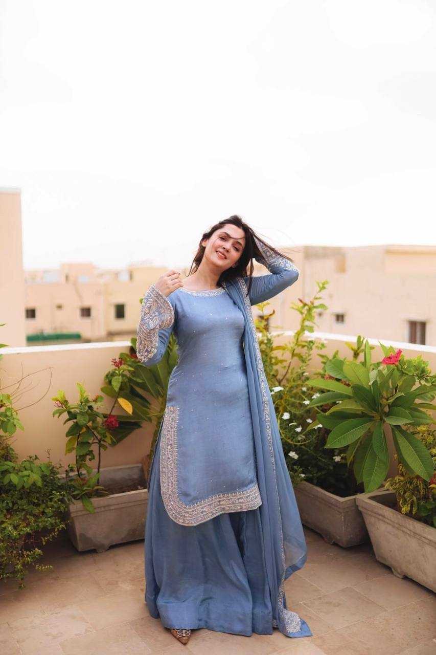 Ynf Faux Georgette KESH499 5281 Suits & Dresses Wedding Collections Festive Collections Wholesale Sharara Salwar Suits Embroidery Suits Georgette Suit Manufacturer