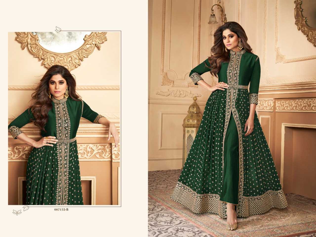 Ynf Faux Georgette KESH504 007152 Gowns Wedding Collections Festive Collections Wholesale Embroidery Gowns Georgette Gown Designer Gowns Manufacturer