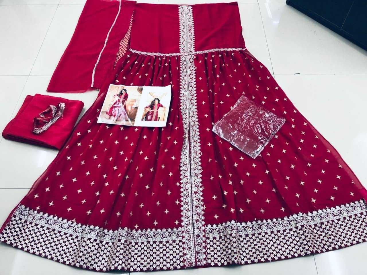 Ynf Faux Georgette KESH504 007152 Gowns Wedding Collections Festive Collections Wholesale Embroidery Gowns Georgette Gown Designer Gowns Manufacturer