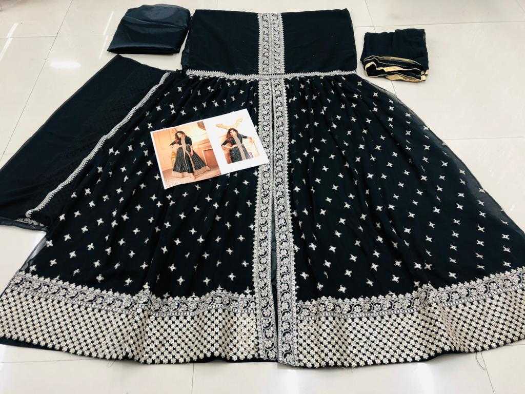 Ynf Faux Georgette KESH504 007152 Gowns Wedding Collections Festive Collections Wholesale Embroidery Gowns Georgette Gown Designer Gowns Manufacturer