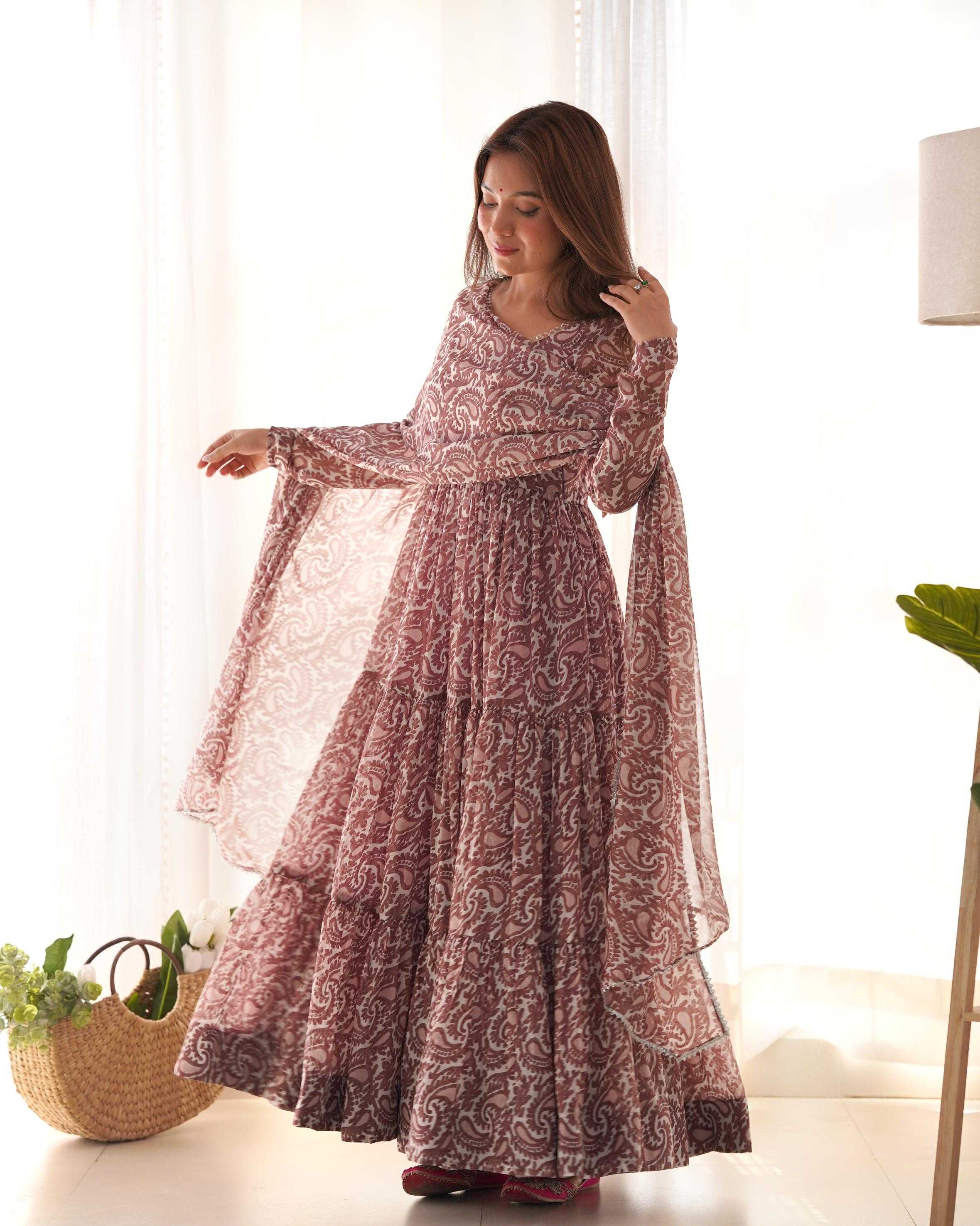 Ynf Faux Georgette KESH504 277 Gowns Wholesale Fancy Gowns Anarkali Gown Georgette Gown Manufacturer
