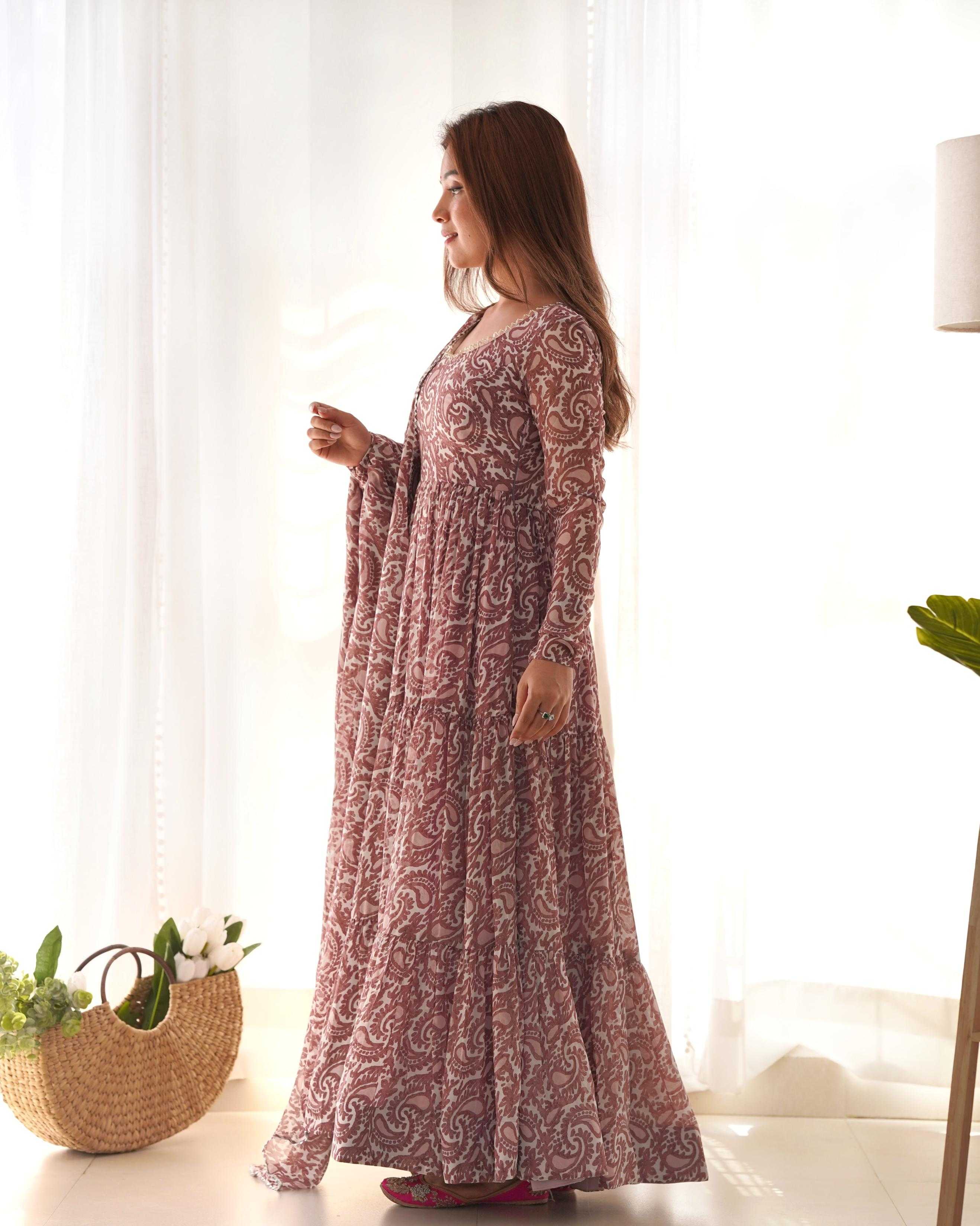 Ynf Faux Georgette KESH504 277 Gowns Wholesale Fancy Gowns Anarkali Gown Georgette Gown Manufacturer
