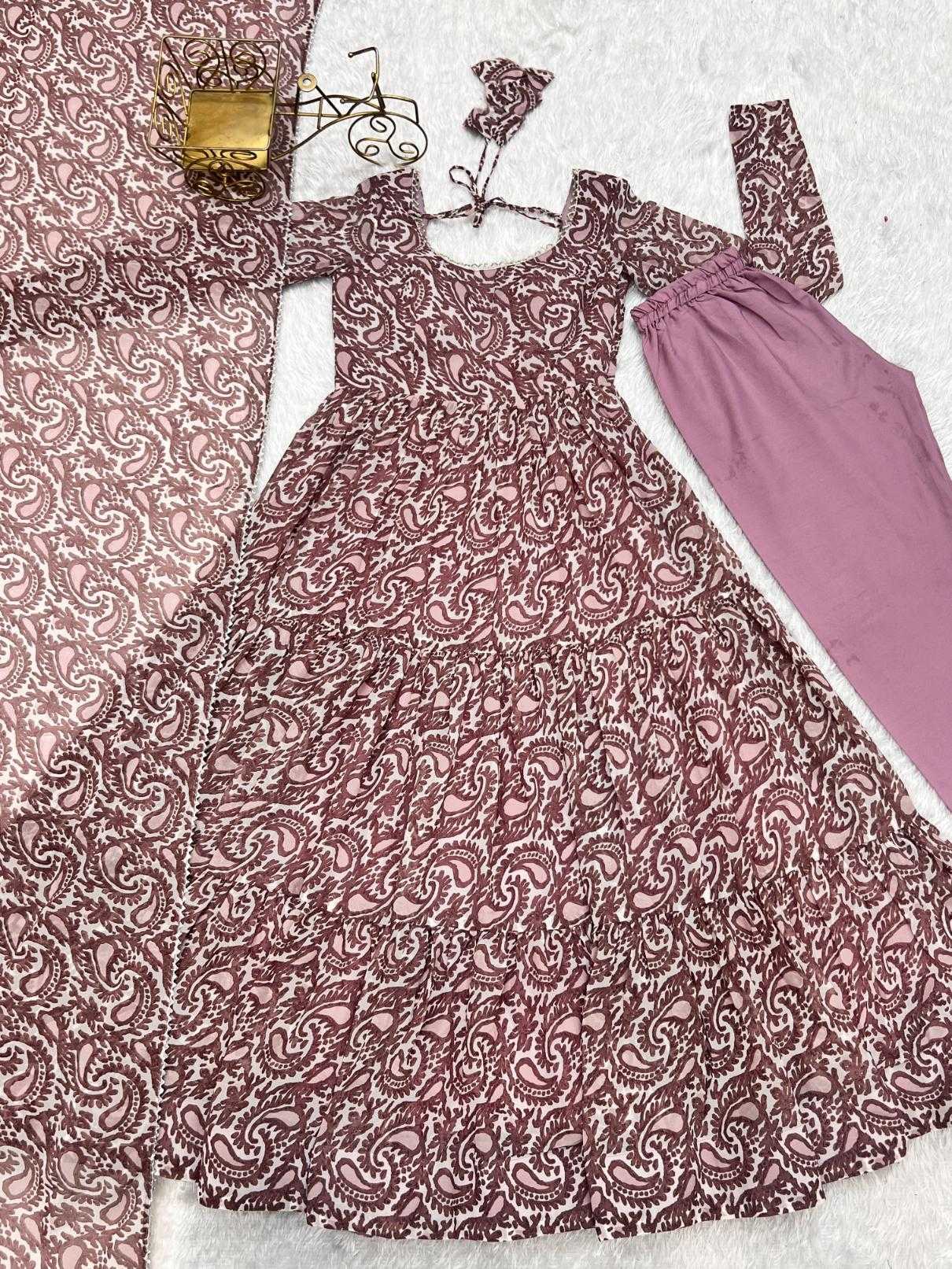 Ynf Faux Georgette KESH504 277 Gowns Wholesale Fancy Gowns Anarkali Gown Georgette Gown Manufacturer