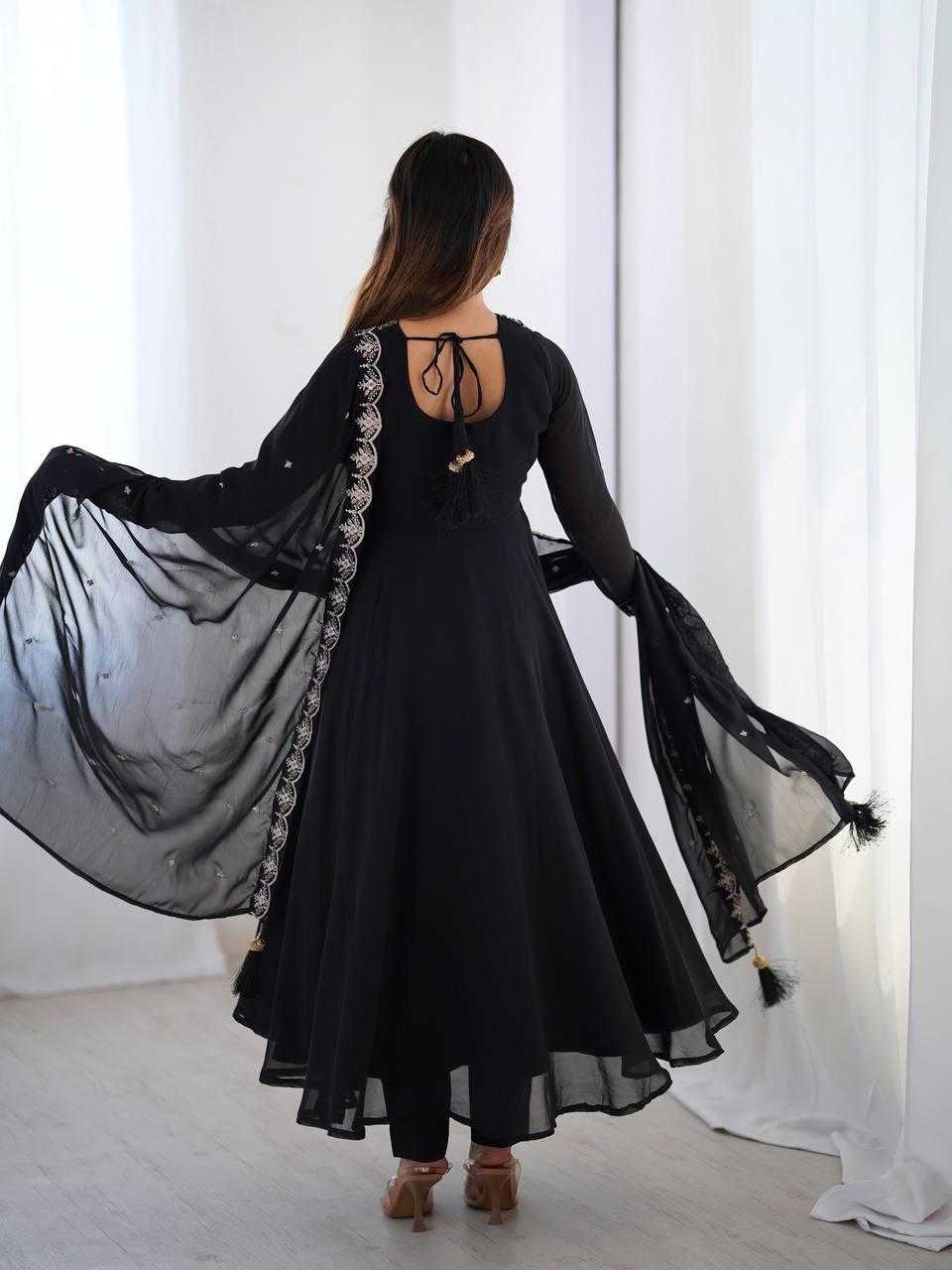 Ynf Faux Georgette KESH504 283 Gowns Wholesale Fancy Gowns Embroidery Gowns Georgette Gown Manufacturer
