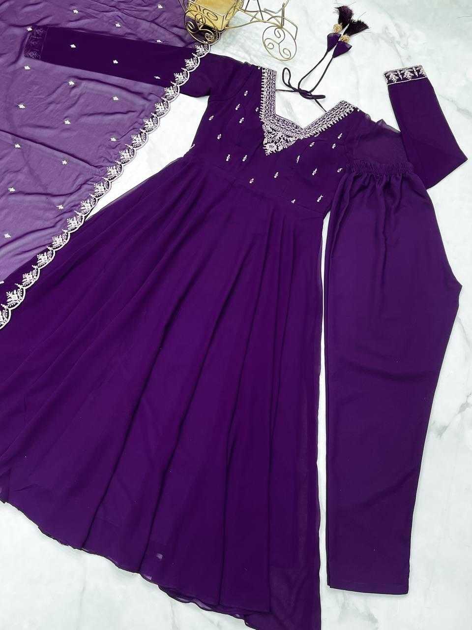 Ynf Faux Georgette KESH504 283 Gowns Wholesale Fancy Gowns Embroidery Gowns Georgette Gown Manufacturer