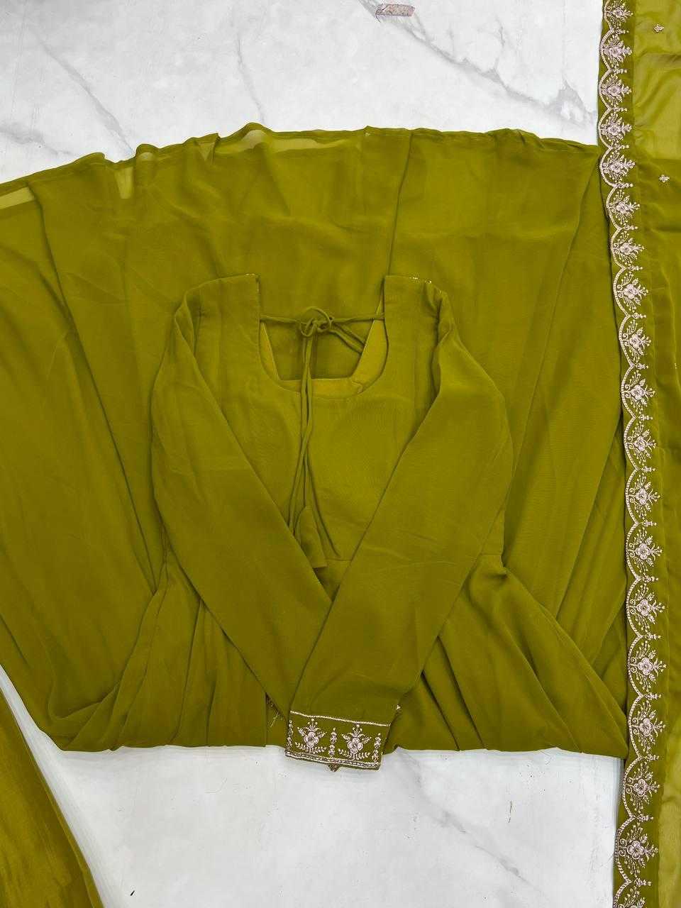 Ynf Faux Georgette KESH504 283 Gowns Wholesale Fancy Gowns Embroidery Gowns Georgette Gown Manufacturer