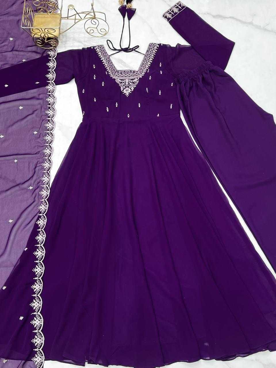 Ynf Faux Georgette KESH504 283 Gowns Wholesale Fancy Gowns Embroidery Gowns Georgette Gown Manufacturer