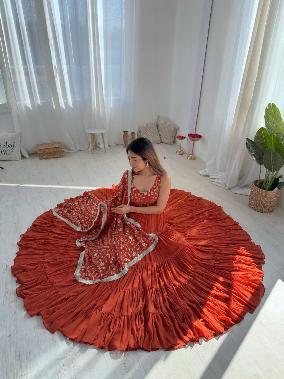 Ynf Faux Georgette KESH504 49 Gowns Wedding Collections Festive Collections Wholesale Anarkali Gown Georgette Gown Gown With Dupatta Manufacturer